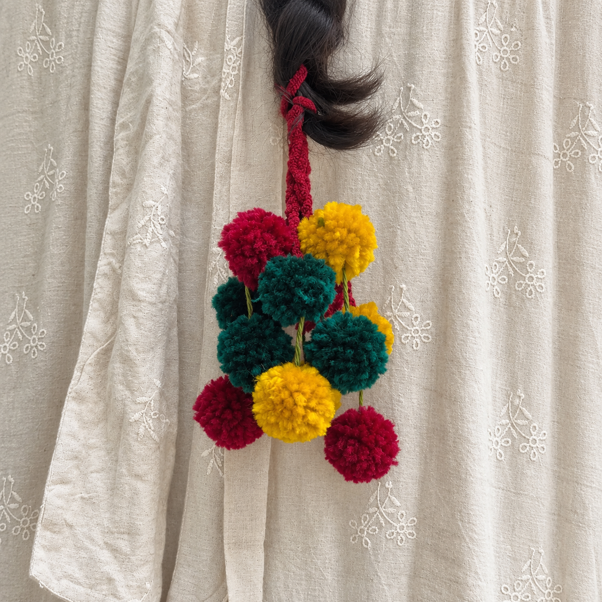 Kathakali Kerala Kunjalam traditional hair jewellery for South Indian festive and wedding wear
